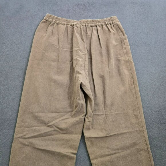 Soft Surroundings Women PXS Brown Relaxed Fit 100% Cotton Wide Leg Lounge Pants - Picture 4 of 10